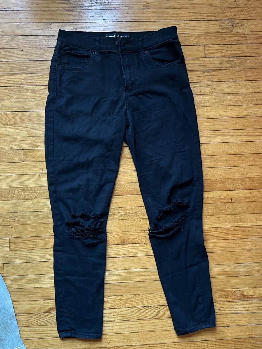 Express Ripped Skinny Black Jean-Leggings